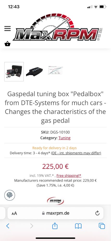 Pedal box dte systems chip tuning Audi Diesel