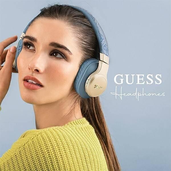 Слушалки bluetooth guess on-ear gubh604gemb blue 4g script