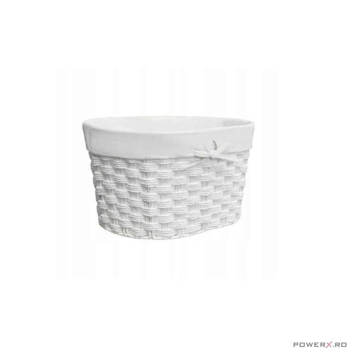 Cos organizator pentru cosmetice, oval, alb, 35x24x16 cm, Sepio