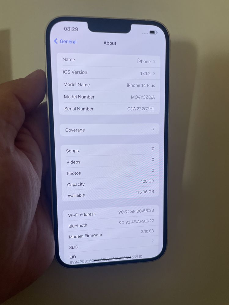 Iphone 14plus 128GB 93% bat