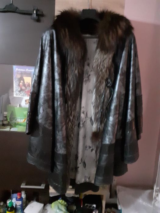 Belmonte capa de piele si blana naturala