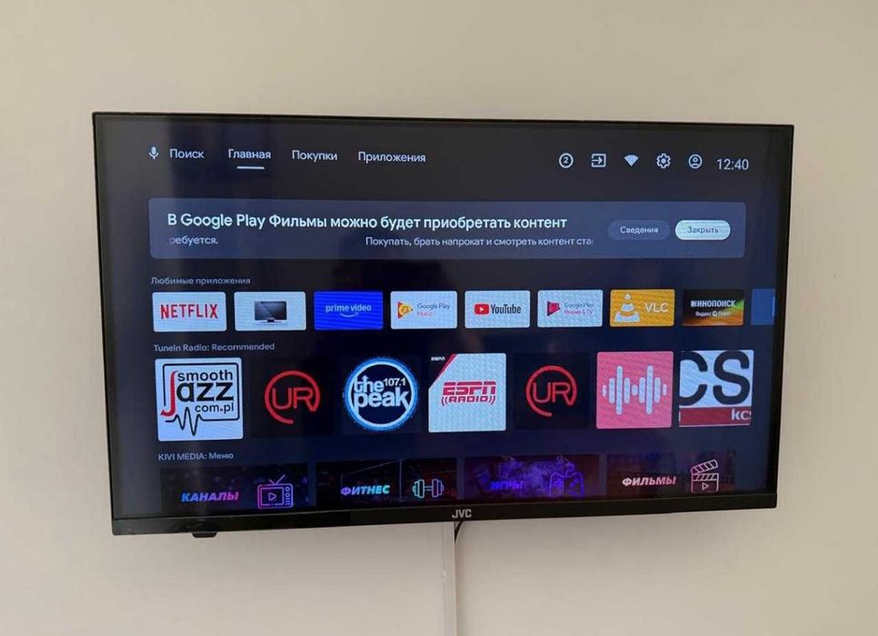 Смарт телевизор JVC 110 см smart tv WiFi YouTube