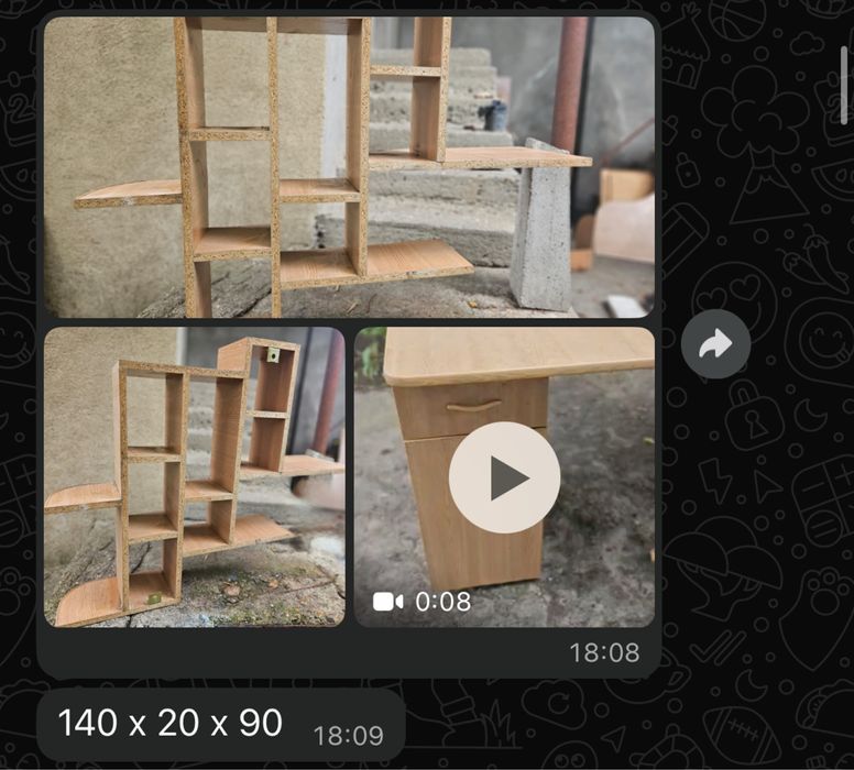 Birou pe colt cu polita suspendata si comoda tv