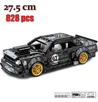 Mașină Sport jucărie modulară din 828 piese, 27.5cm, propulsie arc