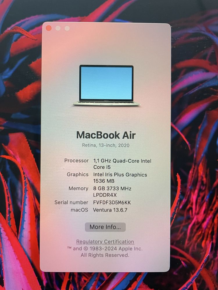 MacBook Air Retina, 13inch, 2020г.