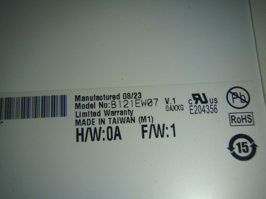 Display LCD (lampa CCF) 12.1" 20 pini AUO B121EW07 v.1