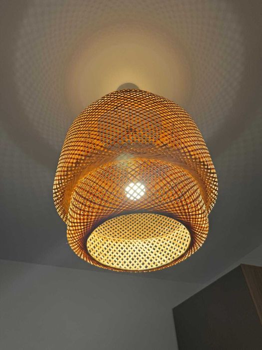 Lampă suspendată LIBY cu abajur din bambus, Ø 40 cm