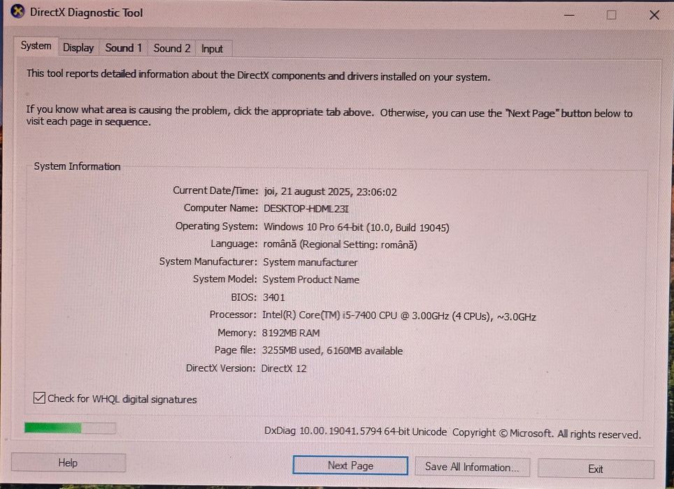 Vând sistem desktop