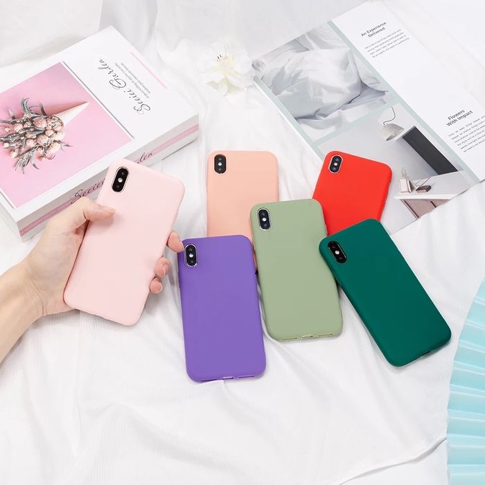 Iphone X XS MAX XR Husa Luxury Slim Silicon Color Case Catifea