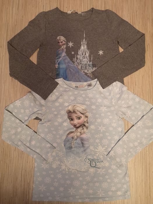 Bluza fete / tricou maneca lunga, 8, 9, 10 ani, 134-140, Elsa, H&M
Var