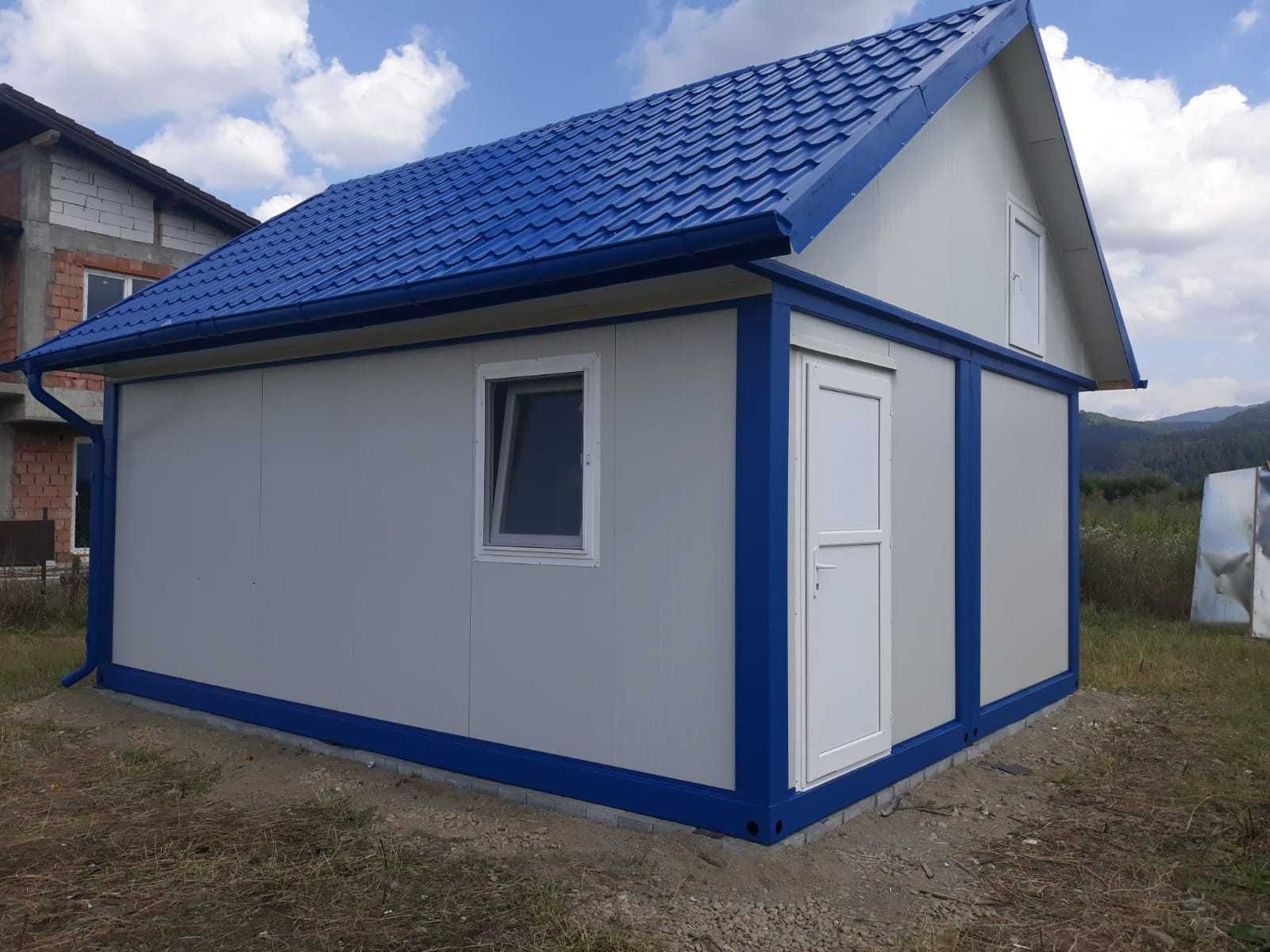 Casa modulara și garaje auto din structura metalica si panou sandwich