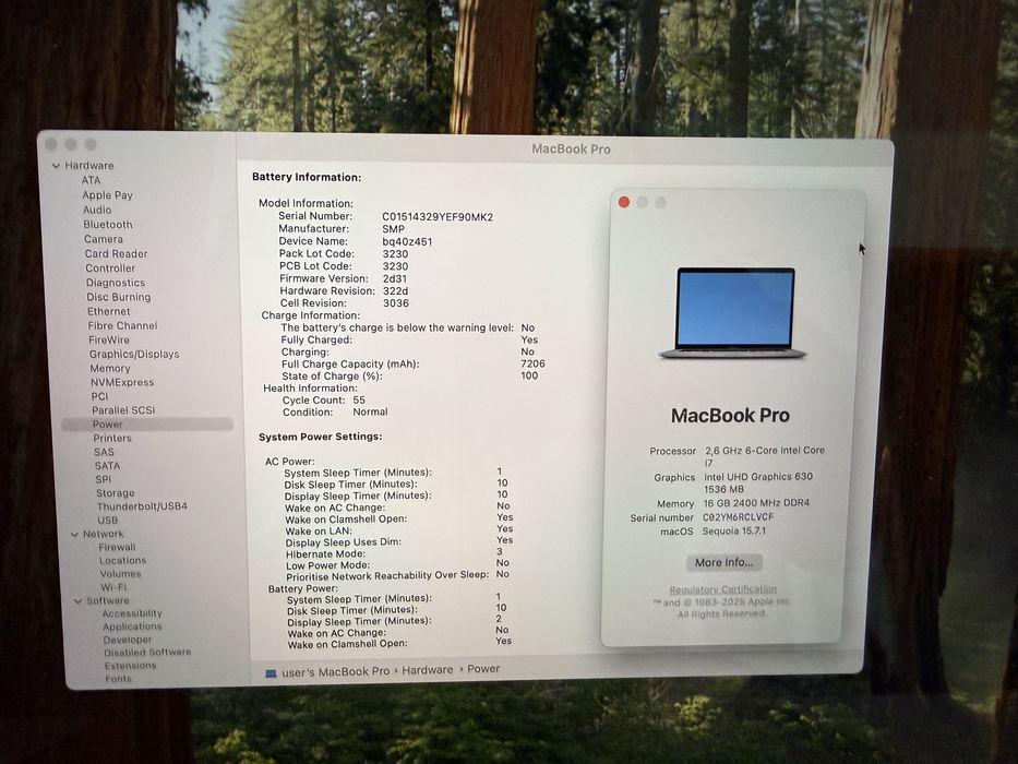MacBook Pro 15” 2019 - i7/16GB/256GB/Radeon 560X - отлично състояние