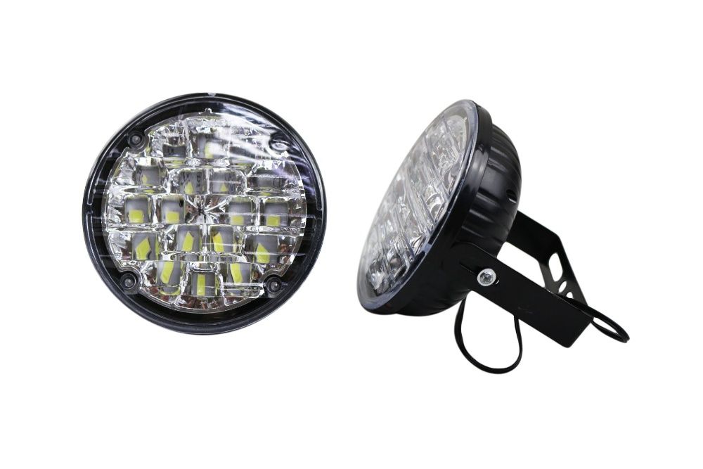 2 бр. Комплект Дневни Светлини Халогени Диодни 18 SMD LED DRL 12V Е4