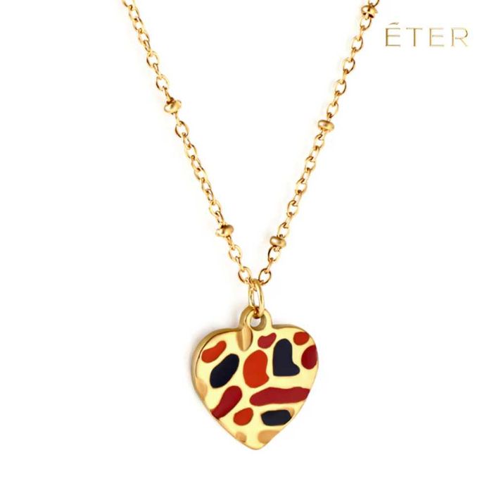 КОЛИЕ "СЪРЦЕ ОТ ЗЛАТО" | Медицинска стомана Луксозна | Кутия | ÉTER