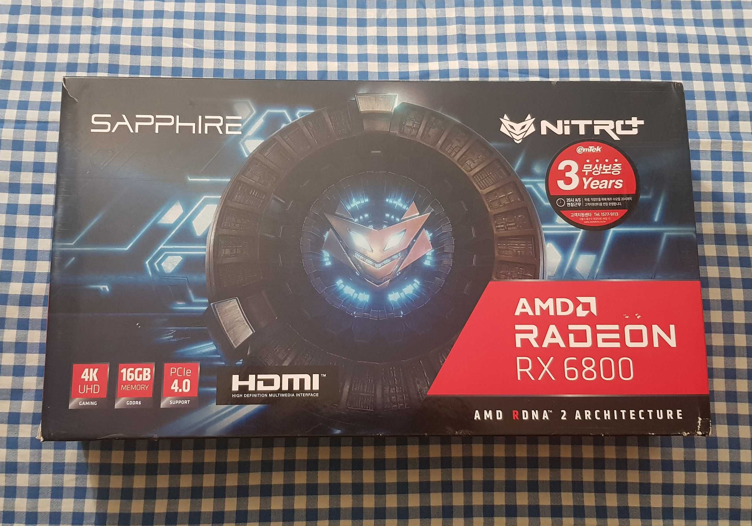 GPU de gaming amd radeon saphire nitro+ rx6800 16gb gddr6 256bit