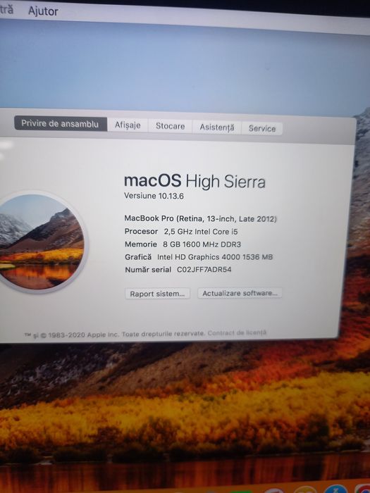MacBook Pro Retina 13 inci late 2012,i5, Ram 8gb