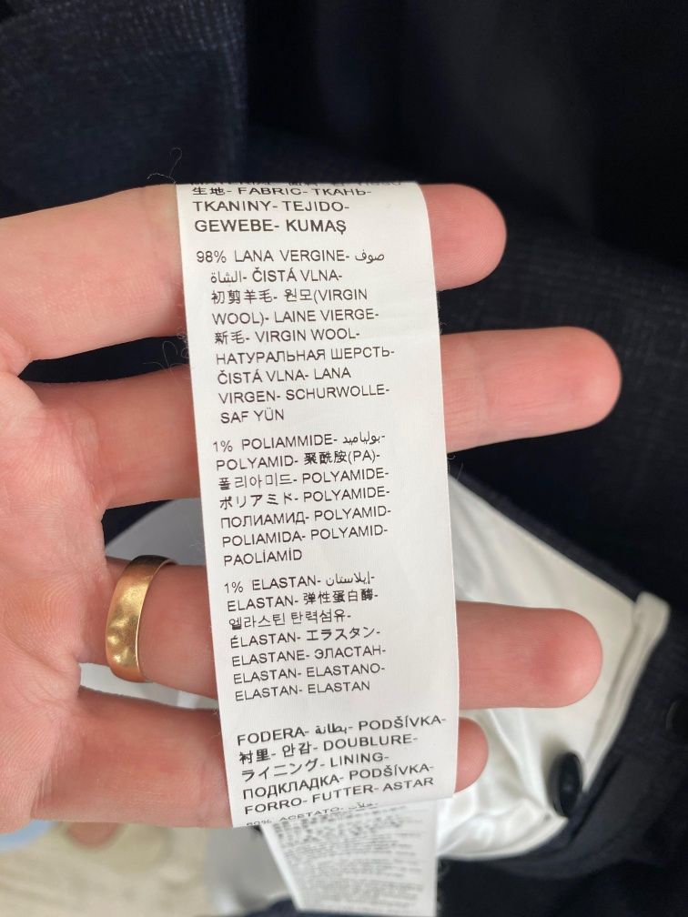 Costum Paoloni, mărime 48, albastru, carouri