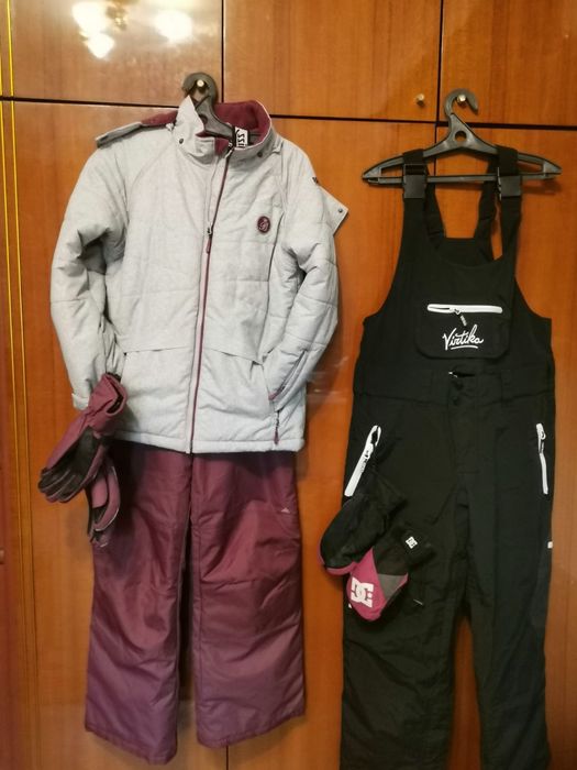 Полукомбинезон для сноуборда и костюм зимний для девочки