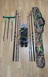 Set 2 Lansete Feeder Reglabile 3,60m - 4,10m, 2 Mulinete 5000,Senzori