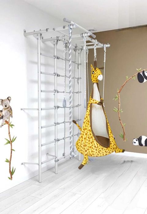 Шведская стенка Romana S7 + качели гамак Жираф/Зебра