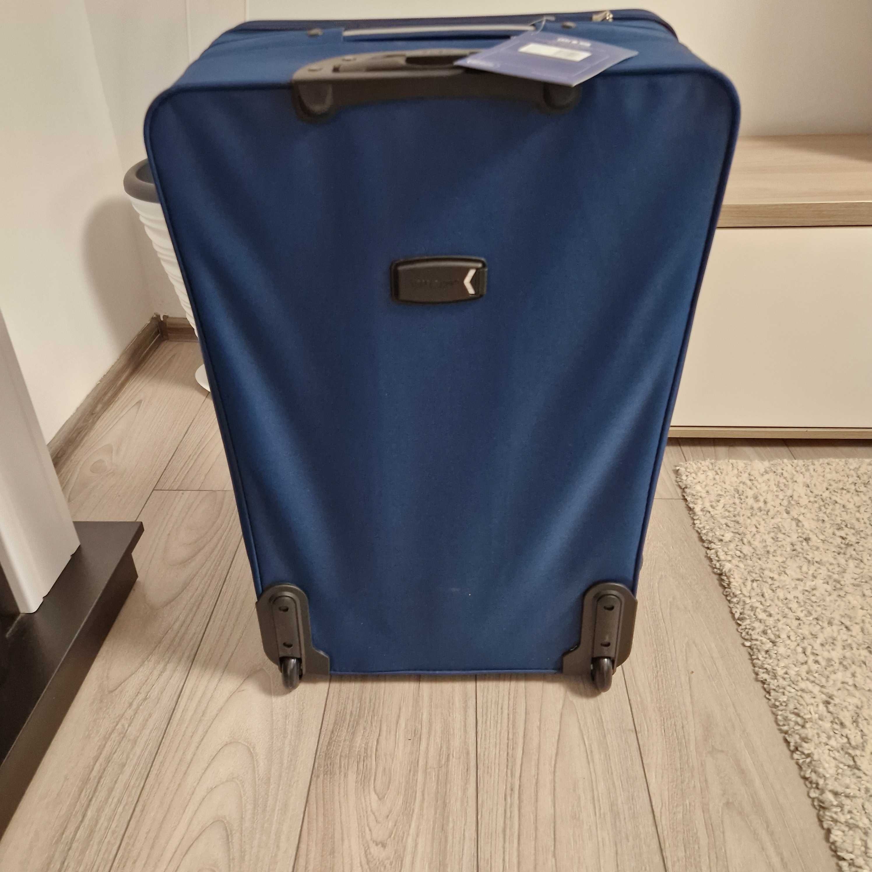 Troler nou Lamonza albastru, 86 litri, 74x46x26 cm