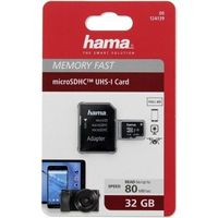 Card de memorie Hama MicroSDHC 32GB Class 10 UHS-I 80MB/s + Adaptor