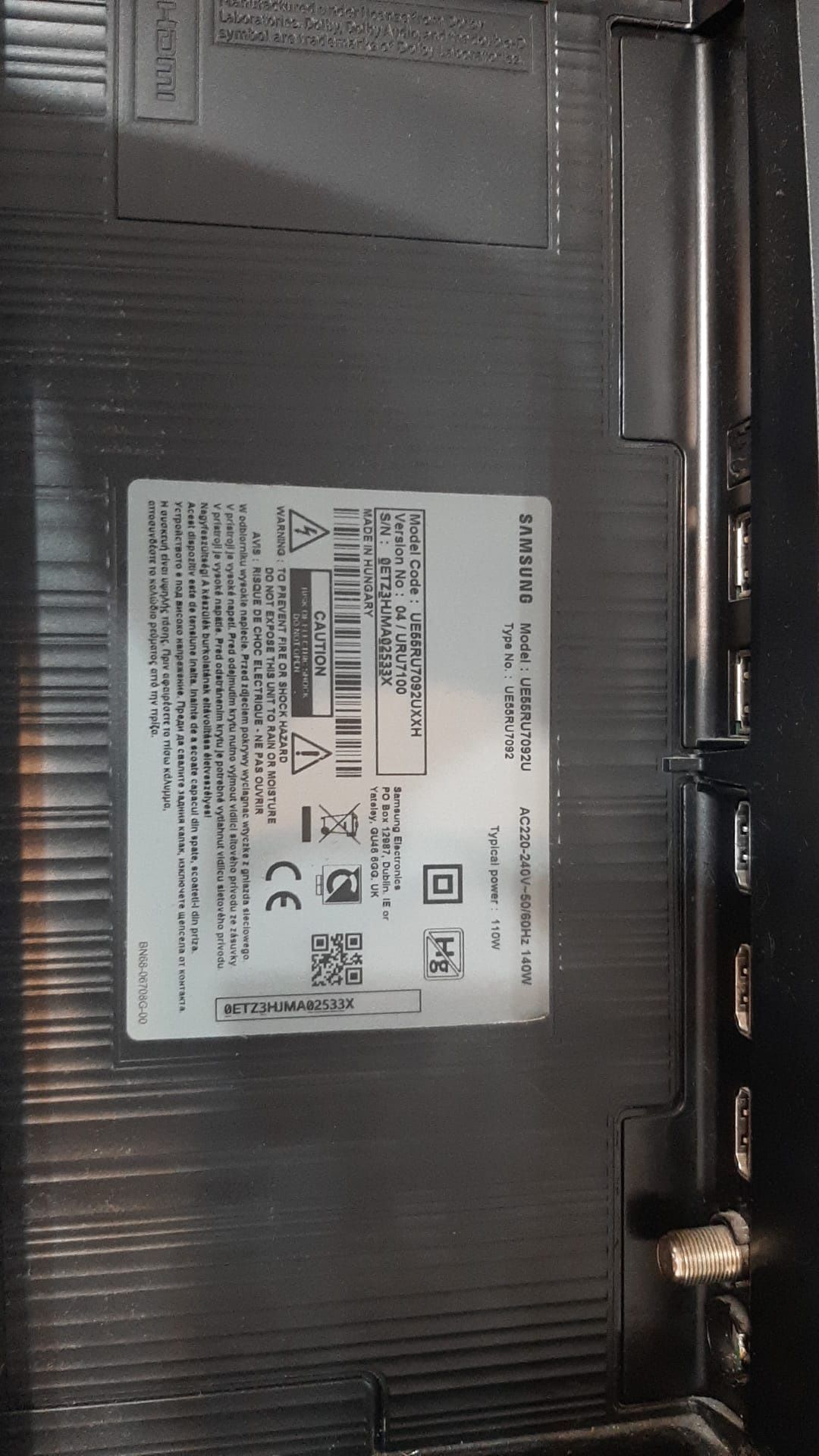 Placa TV Samsung, difuzoare, sursa
