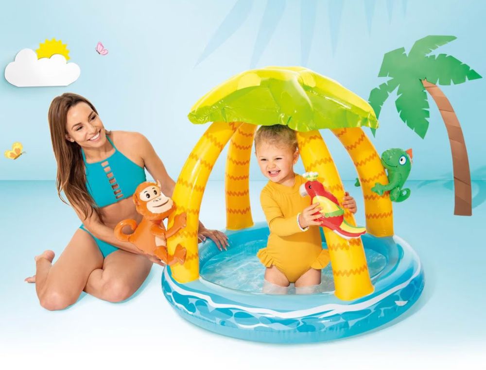Бебешки басейн със сенник INTEX