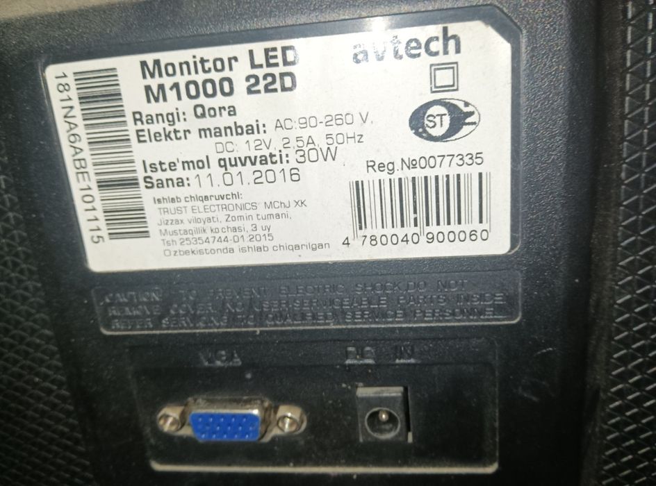 Monitor 22d AVTECH srochno arzon narxda