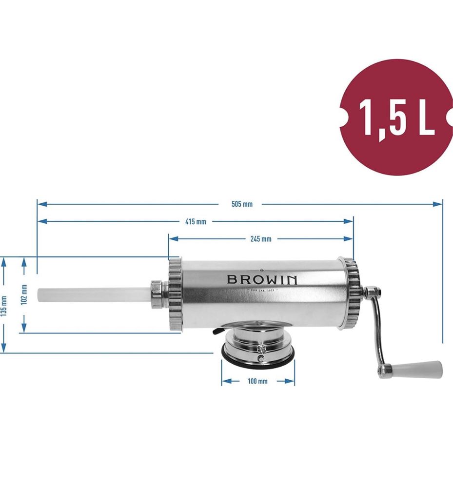 Aparat pentru cârnați orizontal 1,5 kg cu piston din silicon