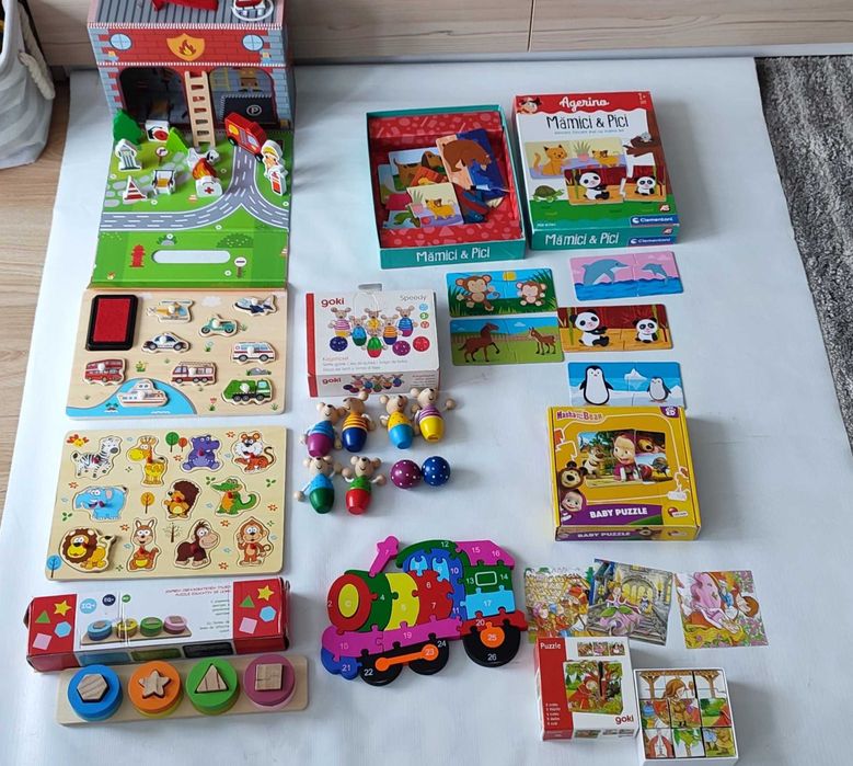 Детски пъзели Goki ,пожарна станция,влакче,мами и деца и др.