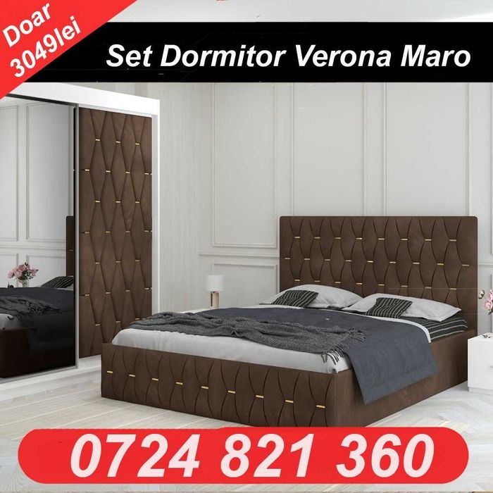 Mobila dormitor/Seturi dormitor/pat tapitat/dressing/noptiere