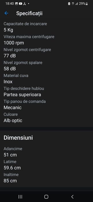 Vând mașină de spălat