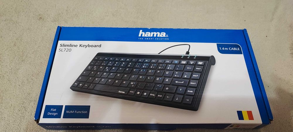 Tastatură Hama cu fir Slimline "SL720", negru,  88 taste, layout RO.