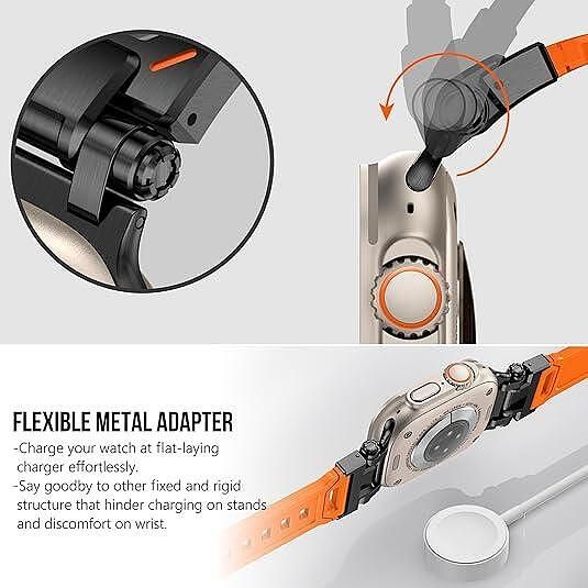 Tech-protect delta pro каишка за apple watch ultra 1/2 - orange/black
