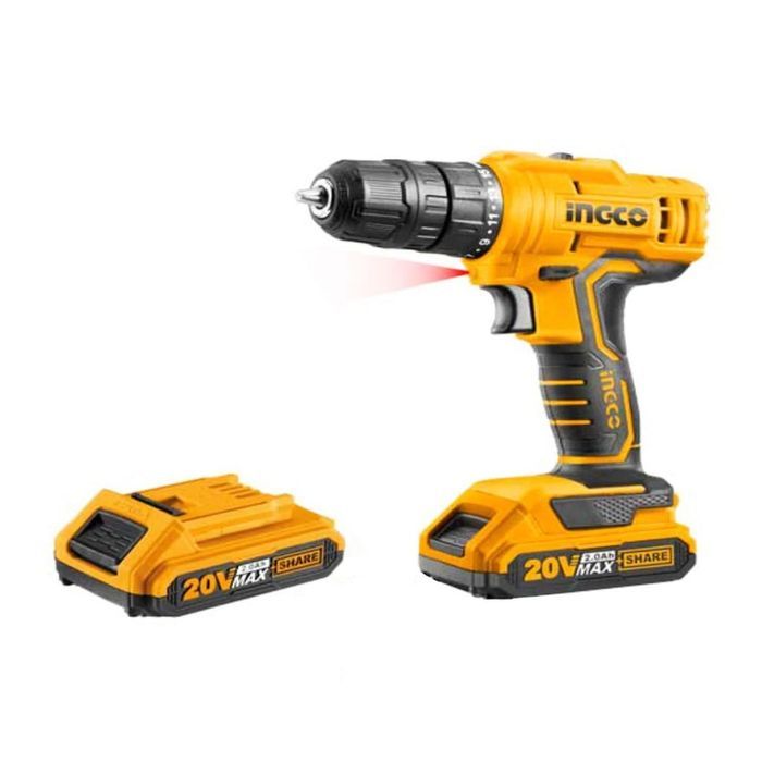 masina de gaurit si insurubat cu 2 acumulatori 1.5ah 20v ingco