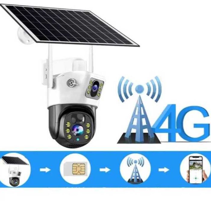 Cameră dubla, duala cartela sim 4G IR fără fir Alarma microfon V380