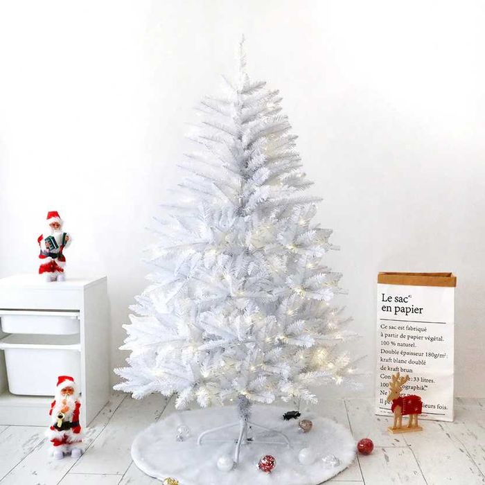 Brad Alb Artificial 120 cm cu Suport – Aspect Elegant de Crăciun