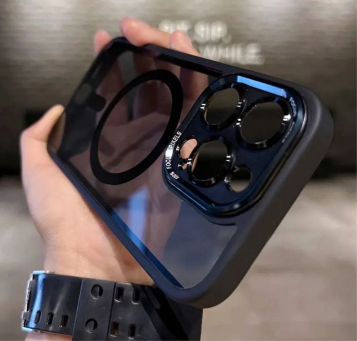 Iphone 13/14/15/16/17 PRO MAX PLUS AIR Husa Magsafe Spate Fumuriu Came