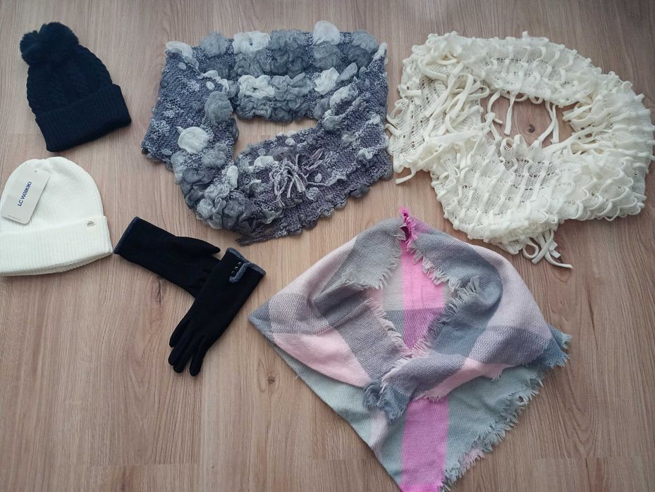 Дамски шал/шалове, ръкавици, шапка/ шапки, различни модели и цени