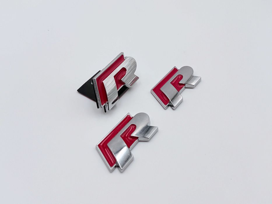 Set Embleme Compatibile VW R R-line rosu passat tiguan golf jetta