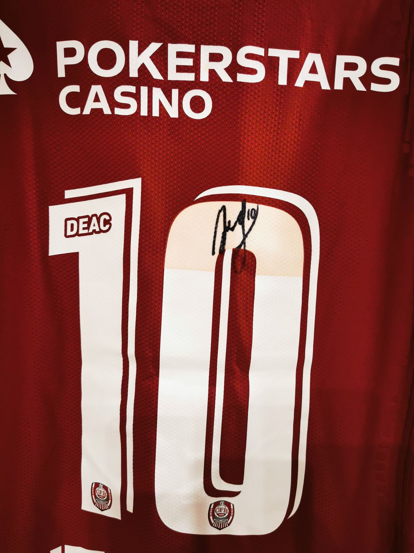 Tricou Cfr Cluj 1907 cu autograf Ciprian Deac