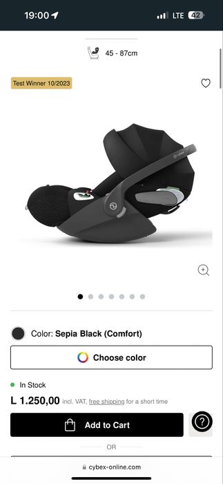 Scoica Cybex bebelus red