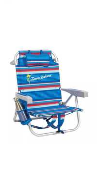 Tommy Bahama Плажен стол (шезлонг 5 позиции)синьо и червено райе