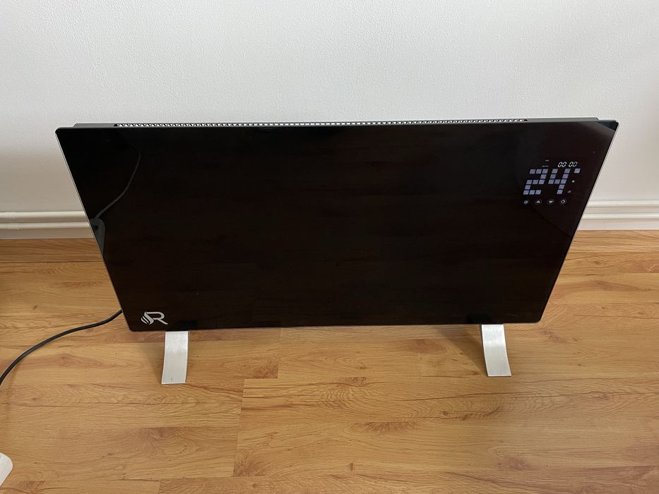 Convector electric digital Reecomer, 2000W, panou sticla, negru