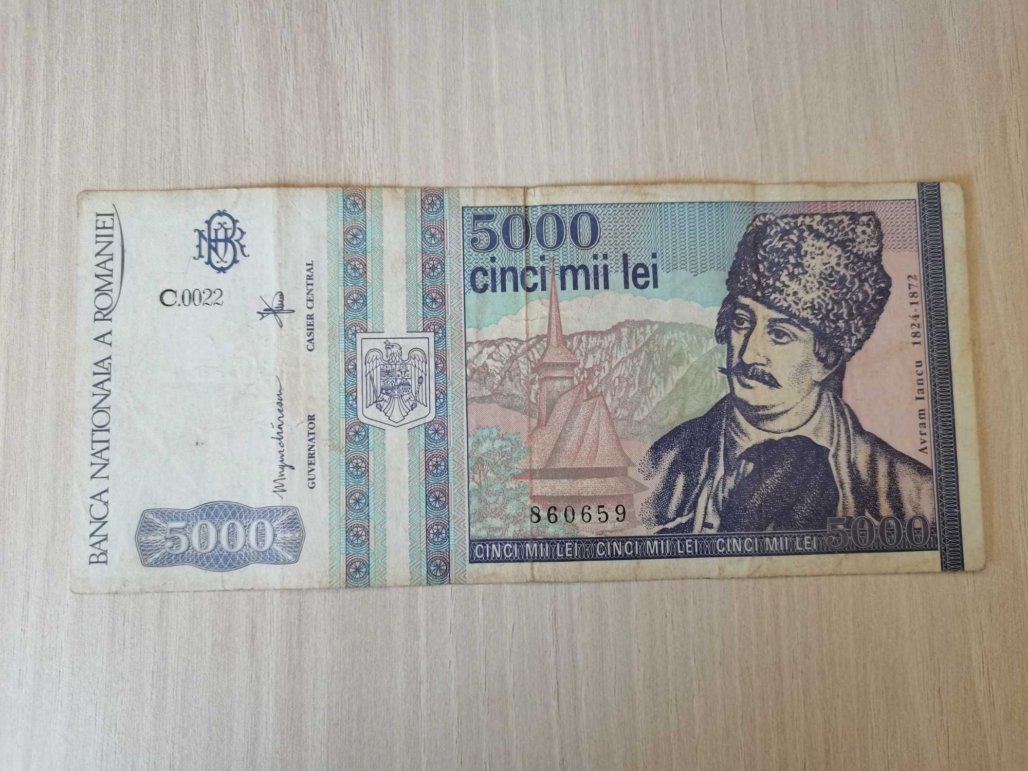 Bancnote vechi Ro - Bancnota de 5000 lei 1993