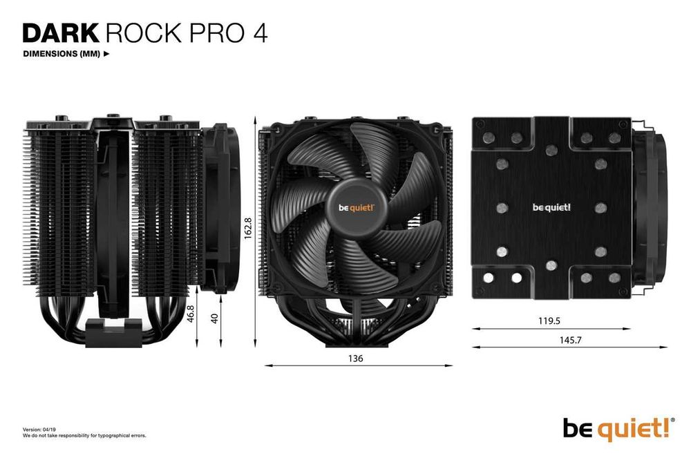 Vând cooler procesor BeQuiet! Dark Rock PRO 4, recom pt Ryzen 9 si i9