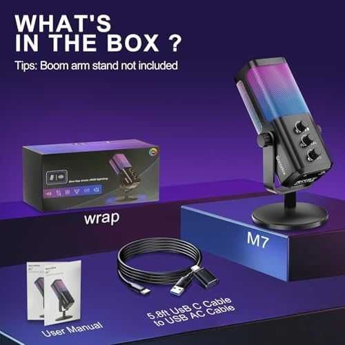 Нов RGB Кондензаторен Микрофон за PC PS4 PS5 Гейминг Стрийминг Подкаст