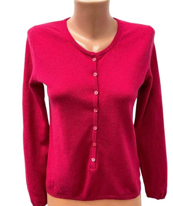 Дамски кашмирен пуловер размер S 100% КАШМИР цикламен