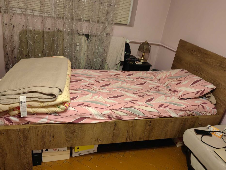 Легло  с матрак Vedde 90 х 200 цвят тъмен дъб